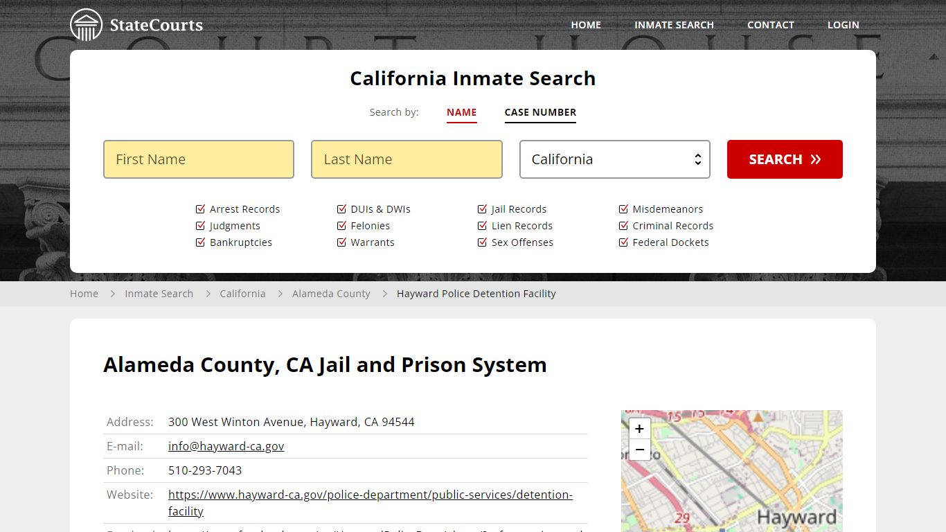 Alameda County, CA Jail and Prison System - State Courts